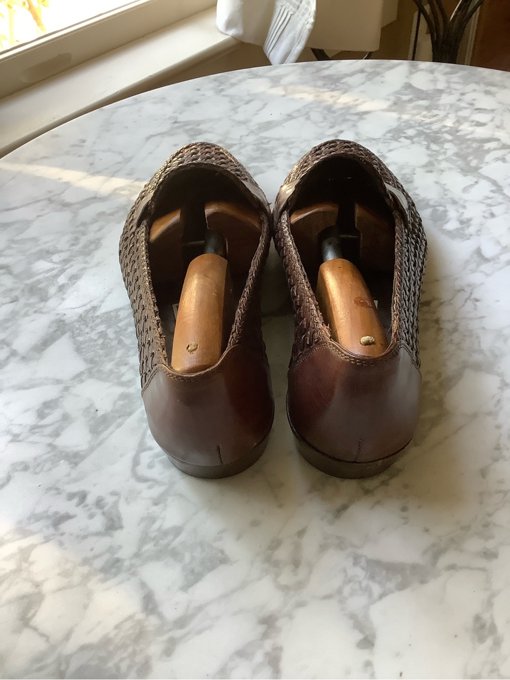 Vintage Bragano by Cole Haan Italian Woven Leather Loafers in Brown - Picture 7 of 11